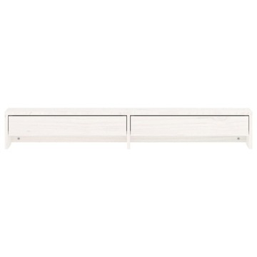 VidaXL Подставка для монитора, белая, 100x27x15 см, массив сосны