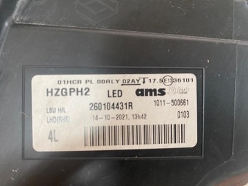 фото thumb №13, Лампа правая передняя renault koleos ii рестайлинг полный led 260104431r