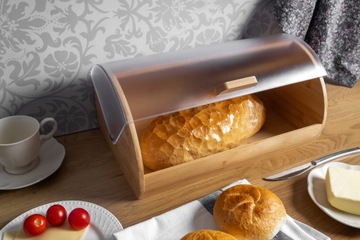 CHLEBAK POJEMNIK NA CHLEB PIECZYWO DREWNIANY DUŻY POJEMNY