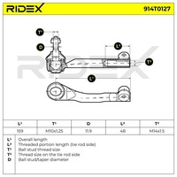 фото thumb №9, Ridex 914t0127 наконечник тяга рулевой правая do renault thalia i lb