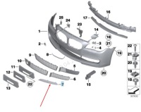 Bmw 7 f01 передняя часть m бампер правый молдинг trim хром 51118047728 2015 Цена, фото thumb