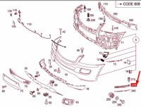 Mb ml w164 защита бампера передний do правого кронштейн a1648800414 с Разборки, фото thumb