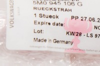 фото thumb №9, Volkswagen eos задній бампер правий відбивач 5m0945106g новий оригінальний 2007