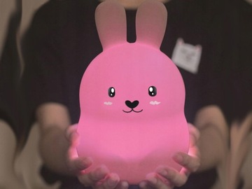 Ночной светильник SOFT RABBIT для детей, красочный СИЛИКОНОВЫЙ RGB светодиодный пульт дистанционного управления