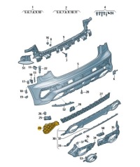 фото thumb №1, Решітка заслінка бампер задня ліва audi a3 rs3 8y czarna aso оригінал