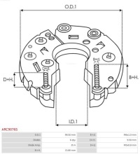 фото thumb №3, Диодный мост выпрямительный генератора arc9076s as-pl