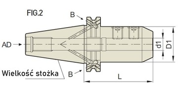 Oprawka frezarska uchwyt frezarski Weldon SK40 AD/B fi 32 dł 100 CHŁODZENIE