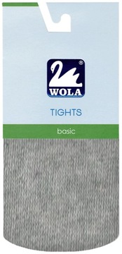 КОЛГОТКИ WOLA ПЛОТНЫЕ, ХЛОПОК 140/146 ЯСЕНЬ
