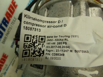 фото thumb №8, Bmw g05 g06 g11 g14 g3x насос кондиціонера 7948806 4662km