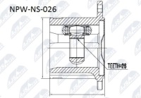 фото thumb №4, Шарнир внутренний правый nissan x-trail t30 00-06