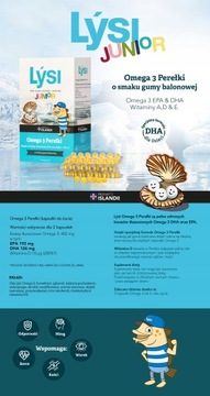 Lysi JUNIOR TRAN OMEGA 3 Жемчуг со вкусом жемчуга 60 шт.