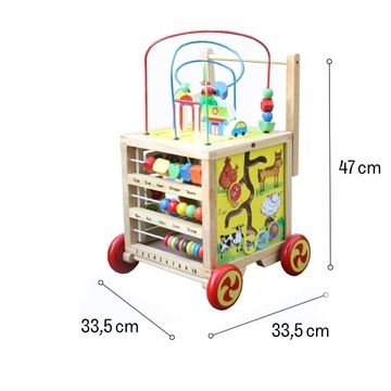 ДЕРЕВЯННАЯ МУЛЬТИМЕДИЙНАЯ ИГРОВАЯ СТАНЦИЯ WOODEN WALKER PUSH CUBE