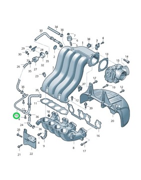 фото thumb №7, Vw new beetle 2.0 шланг łączący клапана розповітрювальний оригінальний номер 06a133366ac