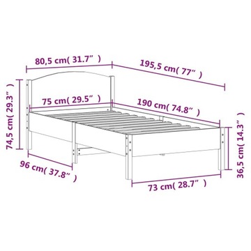 Рама без регулировки VidaXL 60x200