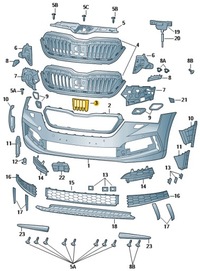фото thumb №2, Защита заглушка радара перед skoda scala