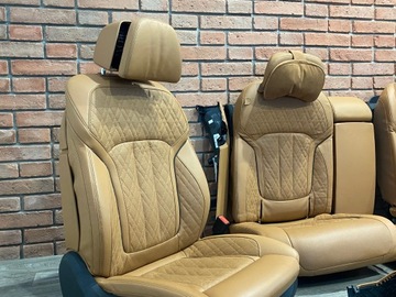 фото thumb №10, Bmw 7 g12 сидіння диван обшивки салон повний коньяк