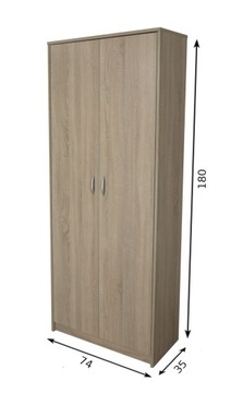 ШКАФ-КНИЖНЫЙ ШКАФ ДЛЯ ПЕРЕХОДНИКОВ И ОБУВИ 75x35x180 СМ ДУБ СОНОМА