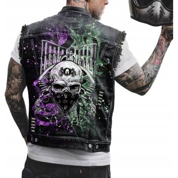 Мужской джинсовый жилет Skull Fashion