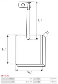 фото thumb №4, Щітка вугільна, стартер as-pl sb4014s
