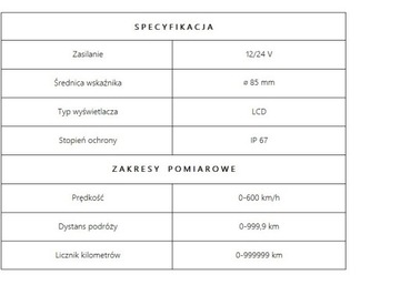WSKAŹNIK MULTIFUNKCYJNY BIAŁY 12/24V RAMKA NIERDZ.
