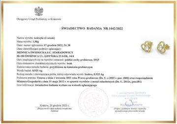 Mennica Świdnicka - Набор позолоченных сердечек, серебряный подарок на день рождения