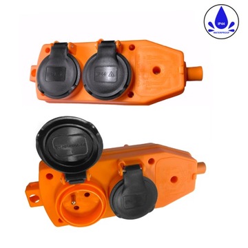 Удлинитель 3х2,5 1м SPLITTER - вилка угловая, ПВХ OWY H05VV-F