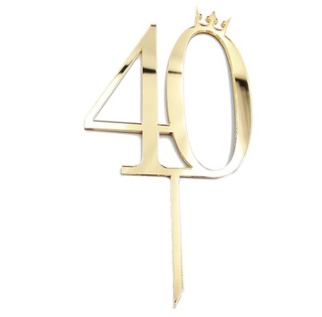 Цифра 40 на торт, топпер на 40 лет.
