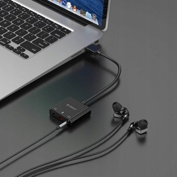 Внешняя звуковая карта USB с 3 портами Orico
