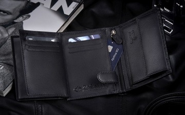 Мужской вертикальный кожаный кошелек, черный, элегантный, с защитой RFID-карты ZAGATTO