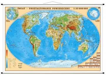 Политическая + физическая карта мира, двусторонняя 100х70см. Издание 2024 г. ArtGlob