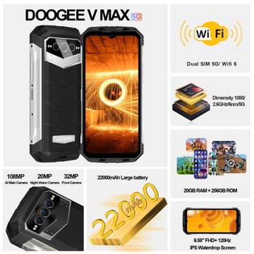 DOOGEE Smartfon V Max 22000mAh 20GB / 256GB 6,6