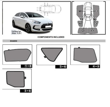 фото thumb №15, Шторки солнечный citroen ds5 5d 2011- защитные накладки ролеты солнцезащитный