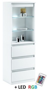 031-011 WITRYNA LED/3s + oświetlenie RGB - BIAŁY
