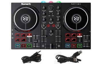 NUMARK PARTY MIX II MKII DJ КОНСОЛЬНЫЙ МИКШЕР СВЕТОДИОДНЫЙ КОНТРОЛЛЕР + НАУШНИКИ HF-125