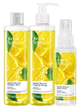 AVON Zestaw kosmetyków LEMON BURST Żel Mgiełka ciała mydło cytryna bazylia