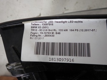 фото thumb №7, Bmw x3 g01 17- led лампа правая перед передняя uk