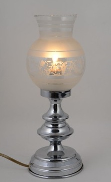 Wspaniała lampka srebrna klosz Hiszp. 60-450