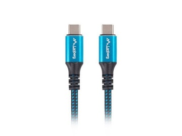 КАБЕЛЬ USB-C M/M USB4 1,2 М 100 Вт 8K 30 Гц ЧЕРНО-СИНИЙ LANBERG