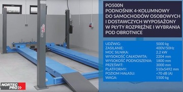 NORTEC PO500N 4-стоечный подъемник для геометрии