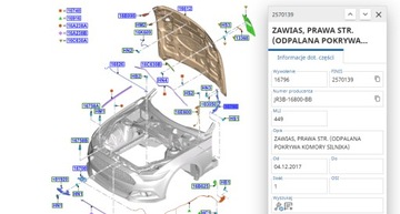 фото thumb №9, Петля праві капота mustang 2017 ford оригінальний номер _ 2121879 _ 2570139 _ jr3b-16800-ba