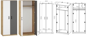 молодежный комплект письменный стол кровать комод Fini 2