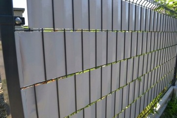 ЛЕНТА ДЛЯ ЗАБОРА СЕРАЯ узкая 4,75х35м + ЗАЖИМЫ