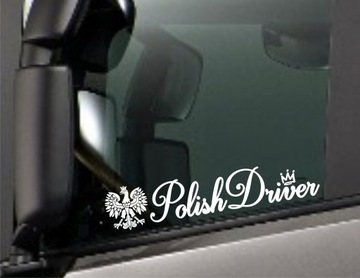 Naklejka na tira busa ciężarówkę POLISH DRIVER Orzełek *Kolory *47cm