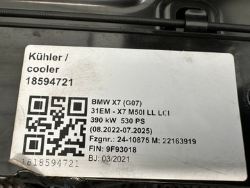 фото thumb №13, Bmw x7 g07 перед капот бампер крила pas радіатор м-пакет m50i 416