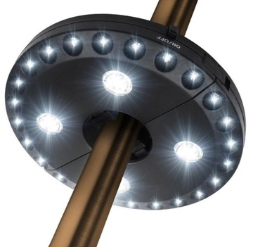 LAMPA LED POD PARASOL OGRODOWY 3 TRYBY CZARNA 16CM