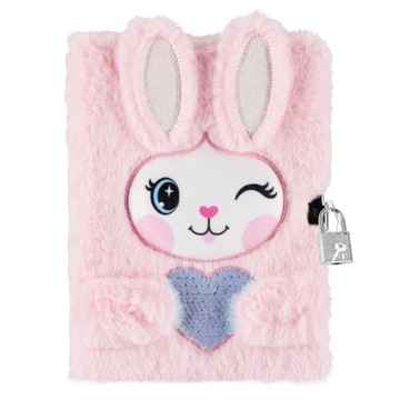 PAMIĘTNIK PLUSZOWY NOTES WŁOCHACZ NA KŁÓDKĘ KRÓLIK KRÓLICZEK RABBIT