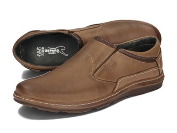Moccasins Мужские ботинки сдвинули кожа 021 коричневый 43