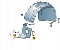 фото thumb №5, Нова оригінальна заглушка підкрилки перед vw golf vii