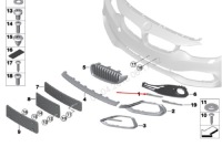 Bmw 4 f32 молдинг отделочная бампера передний левая сторона 51117294841 с Разборки, фото thumb