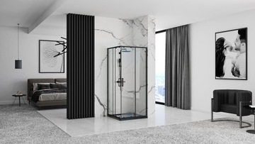 Душевая кабина PUNTO BLACK Черный 90x90 - REA